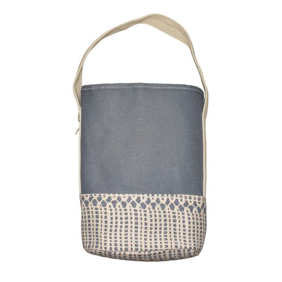 SPARTINA 449 NEW $36 Songbird Double Wine Caddy Blue White Cotton Linen - Picture 2 of 5